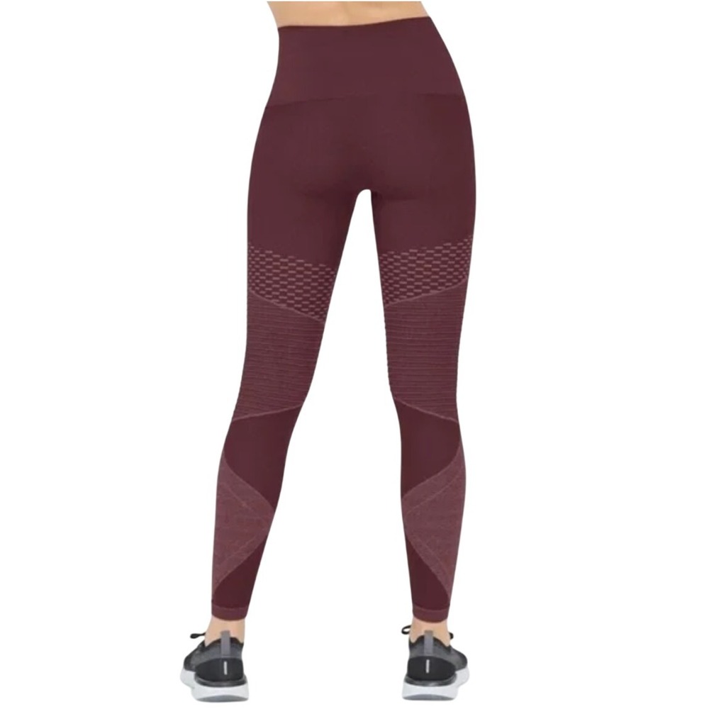 SPANX Large Seamless Moto Leggings Purple Textured Athletic Workout NWT $88 - Picture 2 of 7